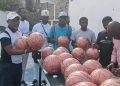 Goma Basketball:La distribution des ballons par Jospin Basima et la Fondation Jeannot basima désormais effective.