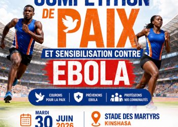 Athlétisme:Le mardi 30 juin au stade des martyrsLa Lidakin en collaboration avec Louison Mbombo Foundation organisent ‘’Compétition de Paix et sensibilisation contre Ebola’’